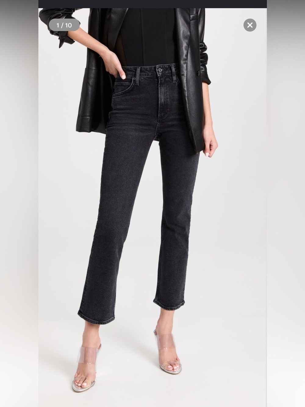 AGOLDE Women’s Washed Black Vintage High Rise Bootcut Jeans Size 25